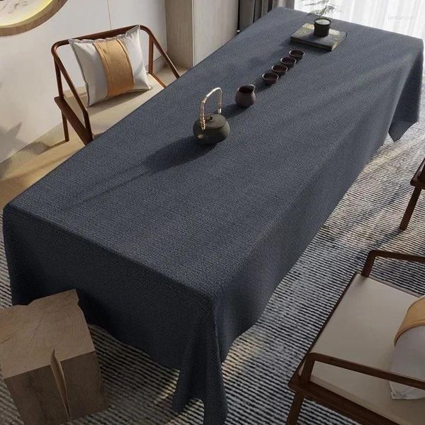 Tischtuch Chinesisch Klassische Baumwollwäsche Tischdecke wasserdichte Tee Vollfarbe Tisch H5S4304