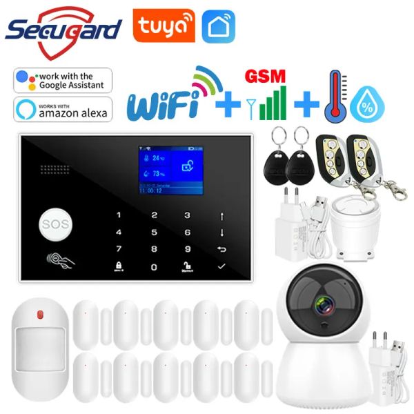 Türklingel Tuya WiFi GSM Home Alarm System 433MHz Wireless Detektor Smart House Einbrecher Sicherheitsalarm Host Support Alexa Google