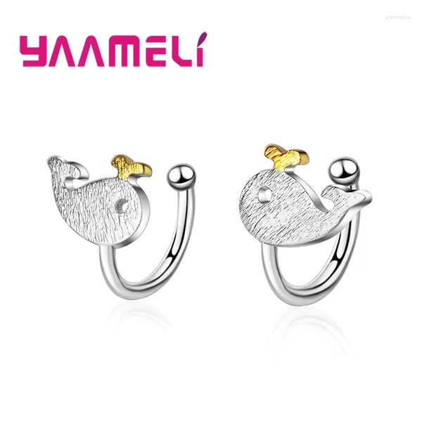 Hölzer Ohrringe Top -Qualität Design Tiere Wale Ohrclip 925 Sterling Silber Schmuck für Frauen Geburtstag Jubiläum Geschenk liebenswürdiges Mädchen