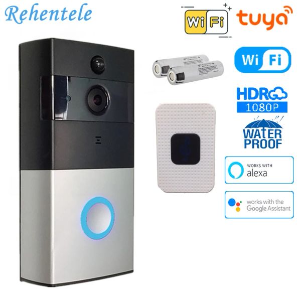 Türklingel Smart Video Türklingel Tuya 1080p Smart Twoway Audio Intercom Wireless Door Glocken Kamera Unterstützung Alexa Google Home Nacht Vision