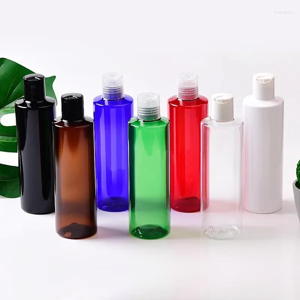 Speicherflaschen 20pcs 300 ml leer klare schwarze weiße PET -PET -Flasche mit Plastikscheibenkappe für Shampoo Flüssigseife Duschgel Kosmetische Verpackung