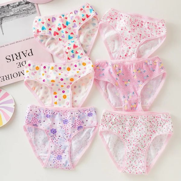 4pc/lot bambine biancheria intima mutandine di cotone per bambini brevi slip bambini mutande combinazioni di colori casuali 2-12 anni biancheria intima carina 240329