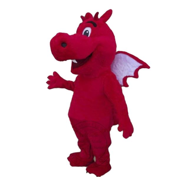 2024 Halloween Dimensioni per adulti Red Lightweight Dragon Mascot Costume per il personaggio di cartone animato Vendita di assistenza per la spedizione GRATUITA di personalizzazione