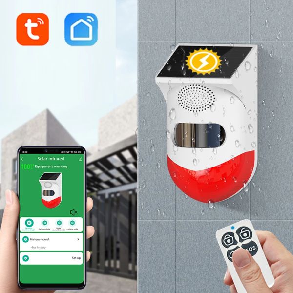 NAST TUYA SENSORE MOVIMENTO SmartLife Outdoor Farm Garden Carica solare Sensore PIR Sicurezza Suni Light Alarm Movement Detector Smart WiFi