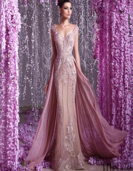 2019 Toumajean Couture Overtkirt Вечерние платья v Nece Beadered Prom Honeds Appliques Appliques Party платье 8913614