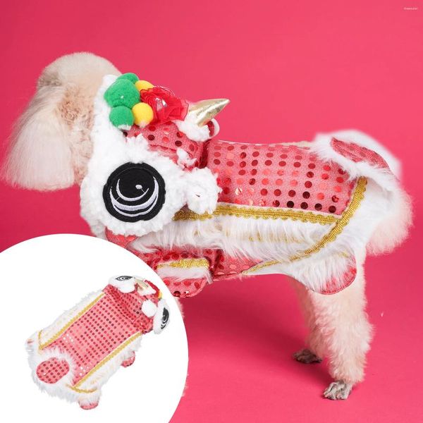 Abbigliamento per cani Abbigliamento per animali domestici Forniture per ragazzi adorabili Anno Dog's Supply Garment Polyester Dance Lion Costume Pograph