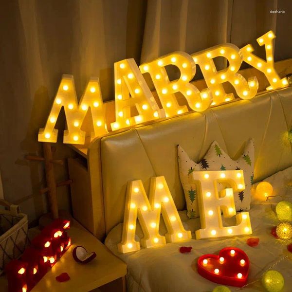 Dekorative Figuren 16/22 cm DIY Luminous Lights LED LED BRIEF NACHTE LICHT KREATIVE BRIEFEN ALPHABET NUMMER BATTAME LAMPE ROMANTIERE