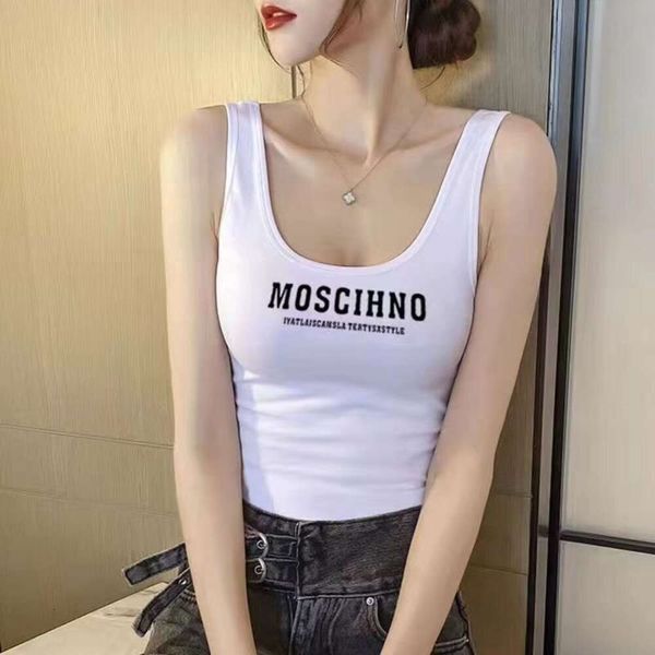 Дизайнерские женские сексуальные модные майки на летнее камизол нижний жилет для женщин с нишевой белой топом для похудения в покрытии живота нижняя рубашка.