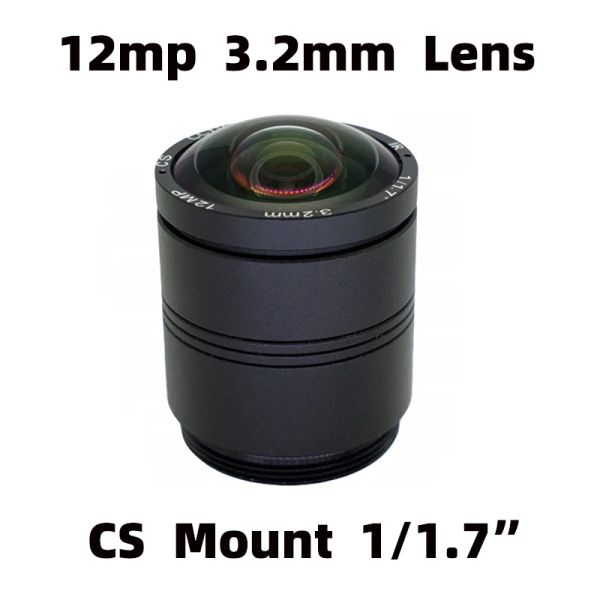 Parti da 12 megapixel 1/1,7 pollici 4K da 3,2 mm Lenti fisse CS Monte CS Vista larga 12 MP 150 ° per la fotocamera della telecamera per la visione della macchina industriale CCTV fotocamera