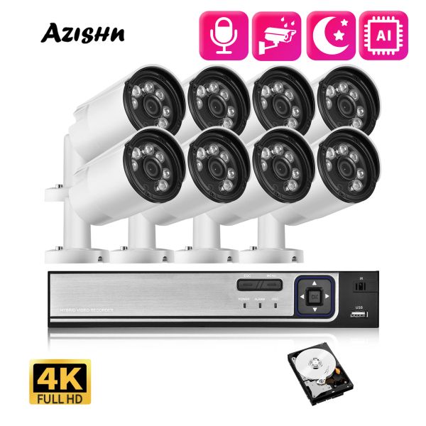 System Azishn 4K Ultra HD 8MP Home Security Camera Outdoor -Überwachung Kamera CCTV Home Überwachung Kamera