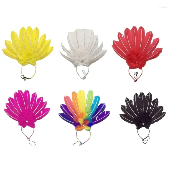 Forniture per feste Colorful Feather Head Base Festive Costume Props Weeda Hairhoop Carnival Hairhoop