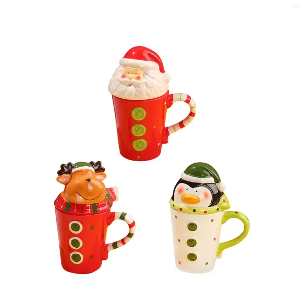 Tassen Cartoon Keramik Tasse Camping Weihnachtskaffee für Bar Dekor Strumpf Stocker Tisch Mittelstücke Geschenke