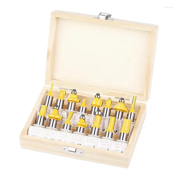 Holzbearbeitungsrouter-Bits 15pcs Legierung Multifunktional Holzwerkzeuge tragbar mit Lagerbox langlebig für