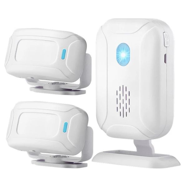 Rilevatore wireless benvenuto allarme di allarme portatore pir negozio immissione Sensore di movimento del movimento a infrarossi rivelatore di induzione della porta 5 funzioni Funzioni luce notturna