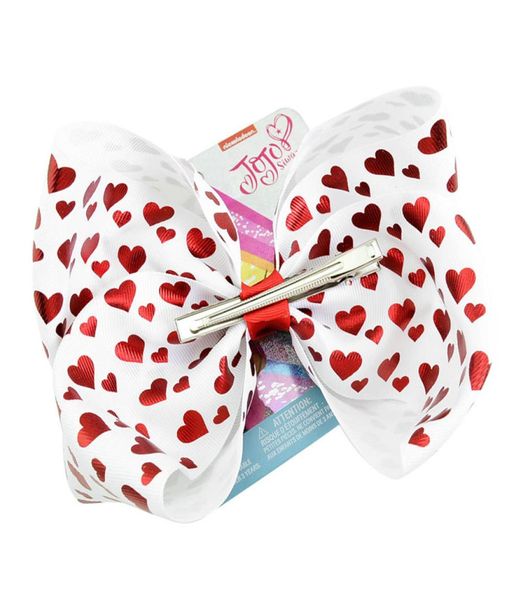 Jojo Siwa Bows Valentine039s День девушек с лавками с металлическим логотипом в форме сердца Лав Jojo Bow 8 -дюймовый большой лук для танцев 6661386