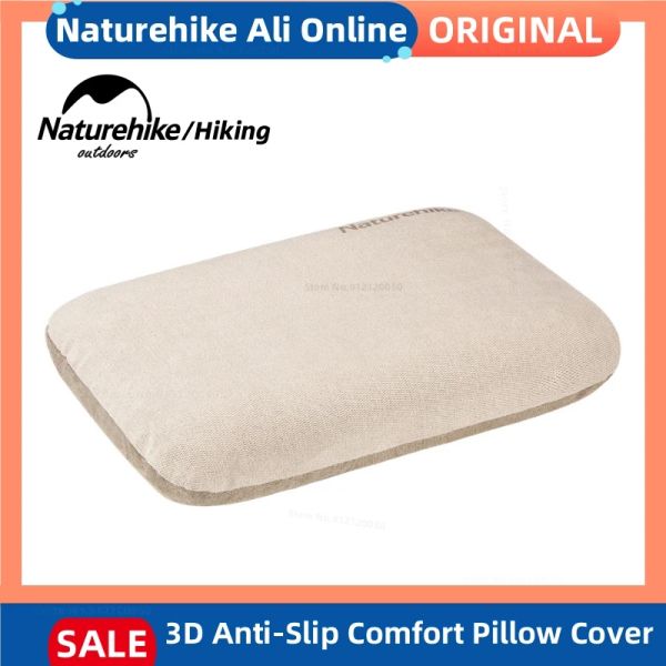 Gear NatureHike 3D confortável travesseiro de esponja silencioso Capas de travesseiros anti -Vislip Camping portátil travesseiro inflável ergonomicamente