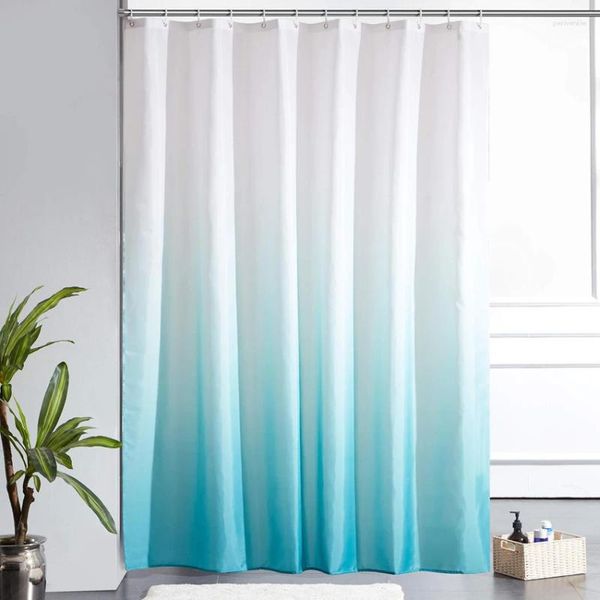 Cortinas de chuveiro Curina de cor gradiente impermeável Banho de tecido seco rápido para a capa de banho de banheira com ganchos decoração de banheiro