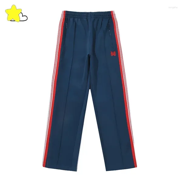 Pantaloni da uomo Tutte le stagioni casual rossa latella reding aghi a strisce per pantaloni della tuta da donna 1: 1 etichette sciolte ricami a farfalla