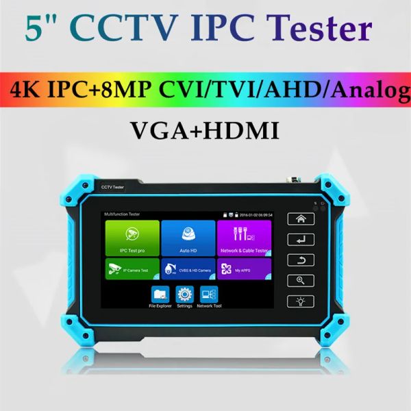 Anzeige CCTV -Kameratester IPC5100C Plus IPC Monitor Tester 4K IP -Kamera -Testing WiFi UTP -Kabel -Tester CCTV AHD CVI TVI -Kamera -Tester