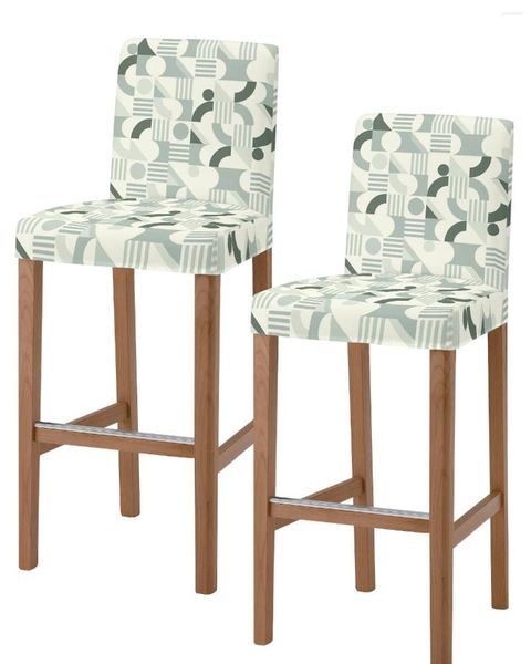 Camas de cadeira linhas geométricas minimalista abstrato bar balaga elástico Protetor de assentos de encosto curto para sala de jantar em casa