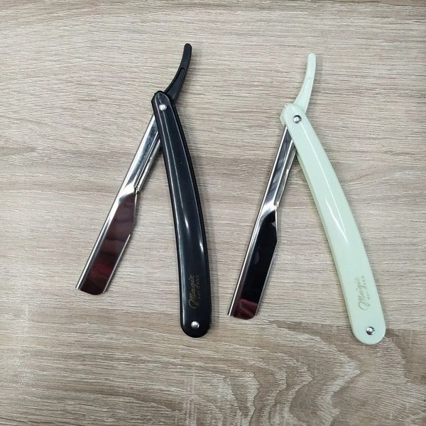 1pc 2 Farben professioneller Handbuch Rasierer gerade Kante Edelstahl Friseur Rasiermesser Klapphändler Rasierbartschneider mit bladertischem Stahl -Rasierschneider