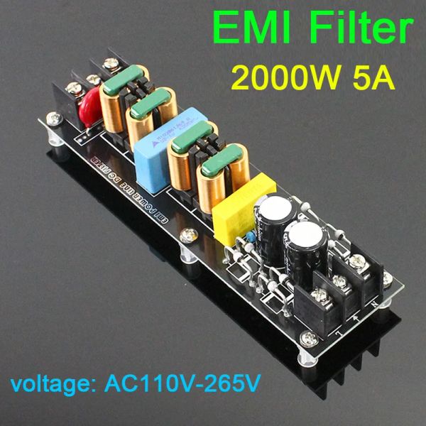 Amplificador 110V 220V Placa de filtro de alimentação CA 2000W 15A filtro EMI supressor de ruído de alta eficiência para amplificador de energia de som de áudio