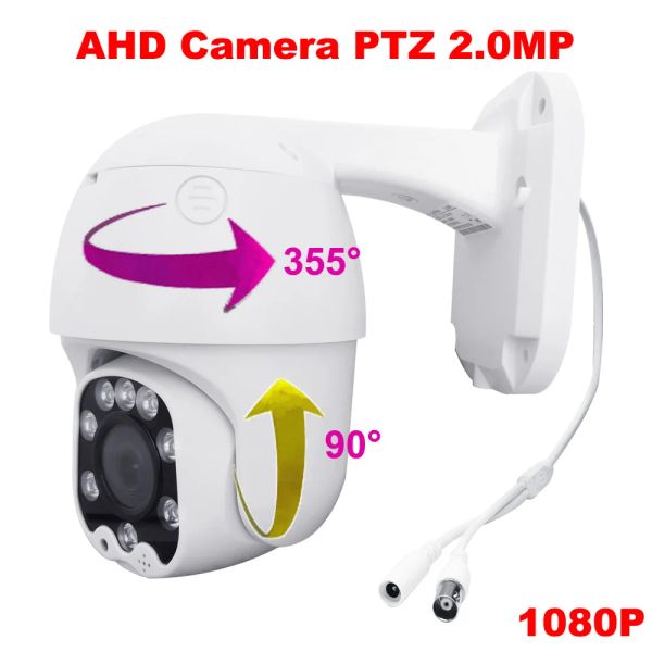 Câmera de câmeras PTZ AHD 2.0MP Outdoor 1080p CCTV Câmera analógica Speed Speed Security System Câmera de vigilância à prova d'água 30m Pan Tilt