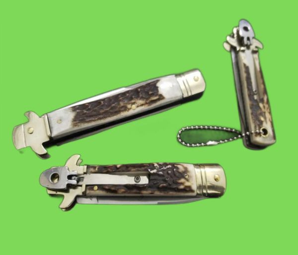 O Bill Deshivs 3Models Leverletto Faca horizontal D2 Blade 61HRC Classic Antler Handle Ação Pocket Camping GIF7376181