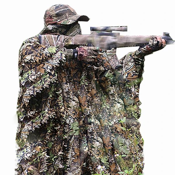 Accessori Sniper CS Bionic Camuflage Abiti di caccia agli uomini 3D Maple Leaf Ghillie si adatta agli adulti Kids War Game Clot Birdwatching Birdwatching