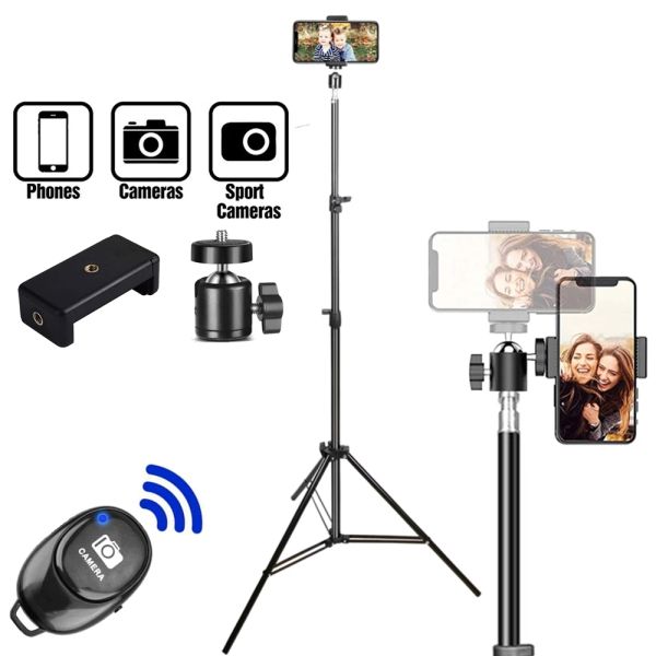 Monopods Tripé para suporte para telefone para o titular de smartphone para tripé de telefone para câmera kit de vlogging selfie led anel lumin