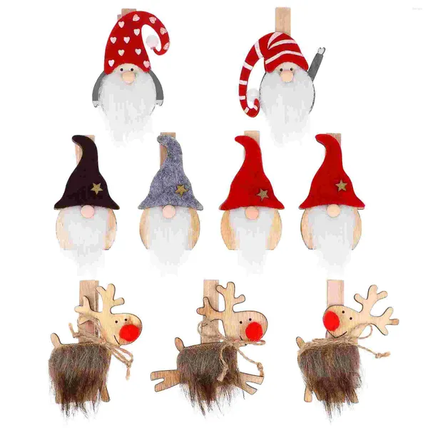 Frames 9 PCs Weihnachtskartenhalter Dekorative Datei Clips Nachricht kreativer Holzpo