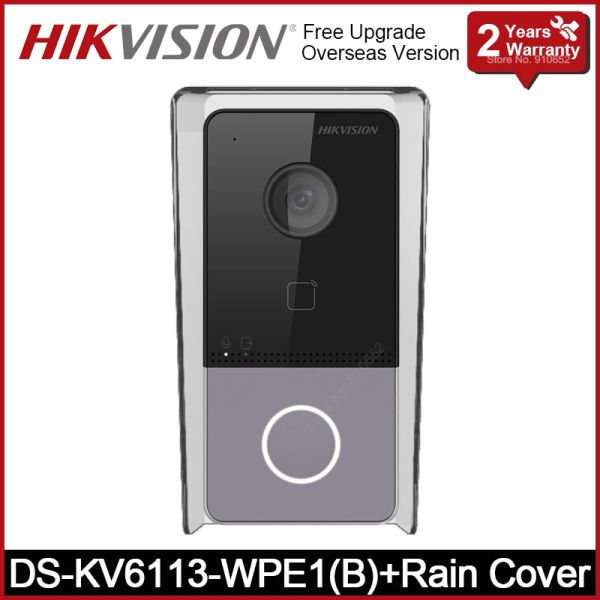 İnterkom hikvision çok dilli dskv6113wpe1 (b) poe ip kapı zili wifi video intercom villa kapı istasyonu ip65 su geçirmez pc yağmur kapağı