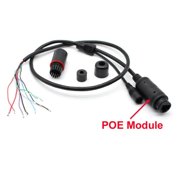 Aksesuarlar 4pcs 48V POE Modülü CCTV End Kablosu LAN GÜCÜ ETERNET LAN RJ45+DC Ports IP Kamera Kartı için Kablolar