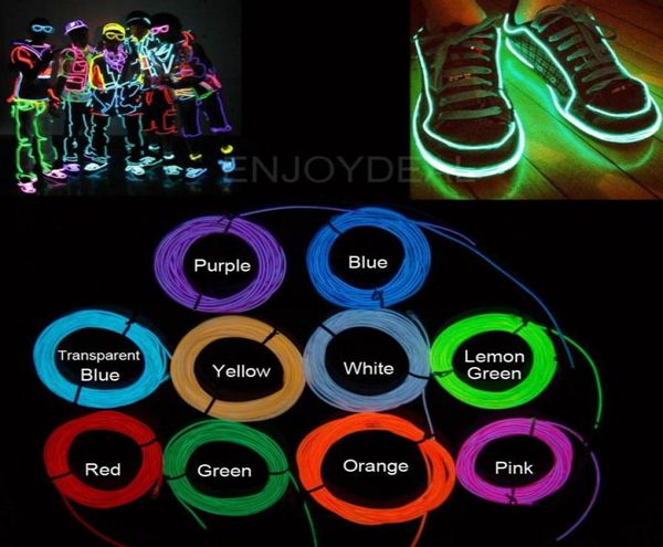 1m2m3m4m5m decorazioni per feste giocattoli flessibili in neon lumpino lumpino el cavo cavo cavo a led neonlight with controller per automobilistico Toy6178072