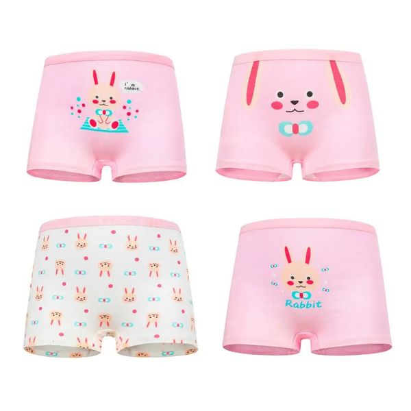 Cheged Girls Rouphe Moda Criando Casto Cotton Children Calcinha curta boxer 4pc 1-7 anos 240329