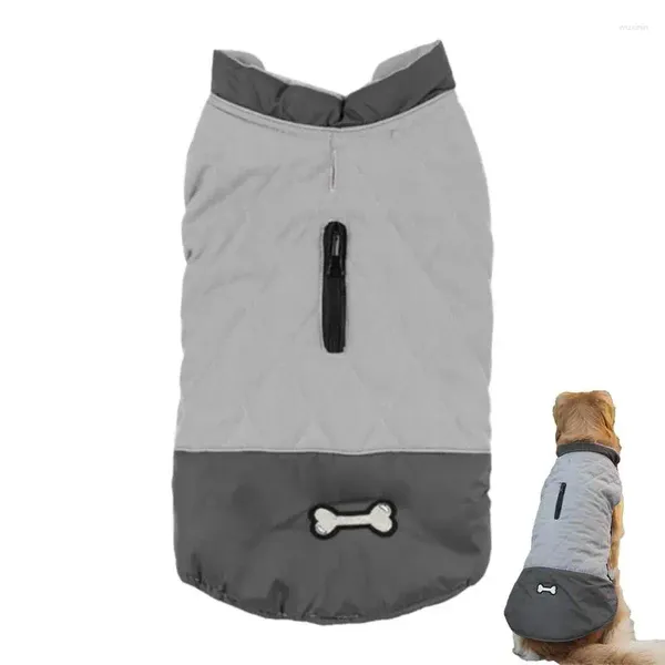 Aparel de cachorro Casaco impermeável Pets Reflexivo Casacos de inverno laterais duplas com colarinho e alça para o acampamento da sala de estar