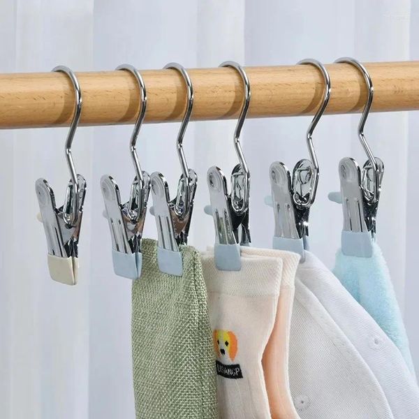 Kleiderbügel 12pcs Edelstahlhaken -Clip Multifunktional nahtloser Hut Socken Haushalt kleine Kleidung reparieren