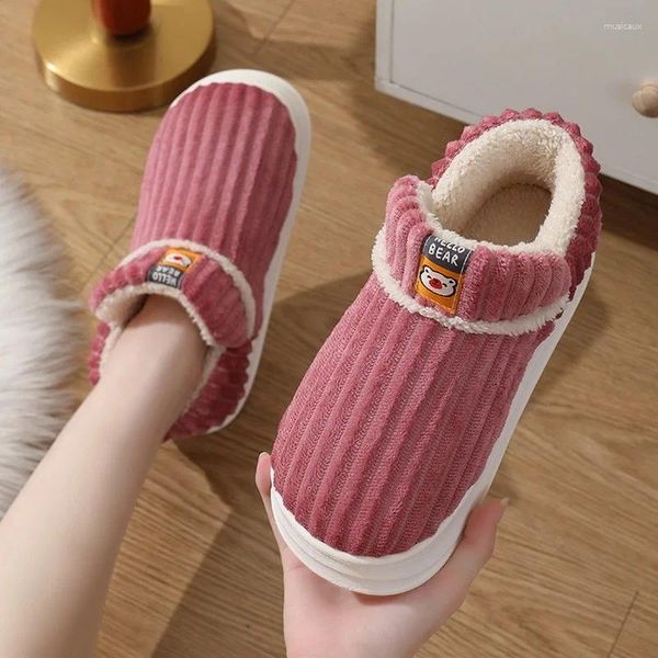 Pantofole simpatiche donne in cotone scarpe peluche invernali scarpe da ginnastica calda scarpe da neve caviglie non slitta