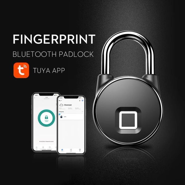 Sperren Sie P22 Tuya Smart Biometrische Fingerabdruckkennwort Keyless Schlafsaal -Tür Schloss Bluetooth Compatible 4.1 Tragbare Antitheft -Sicherheit