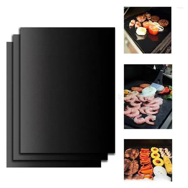 Werkzeuge 3pcs Nicht-Stick BBQ Grill Mat 40 33 cm Backkochgrillblech Wärmefestigkeit leicht gereinigt