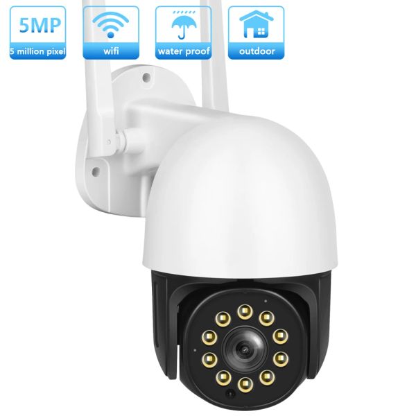 Intercom 5MP Überwachung Videokamera PTZ IP -Kamera WiFi Outdoor 1080p Wireless Security CCTV WLAN -Kamera für Zuhause