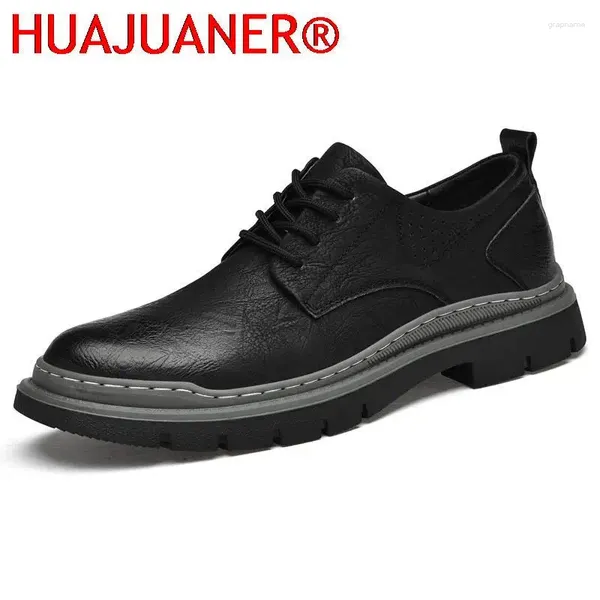 Scarpe casual uomini d'affari britannici sneaker vera pelle in pelle di punta rotonda mane di calzature da uomo oxford stivali di base