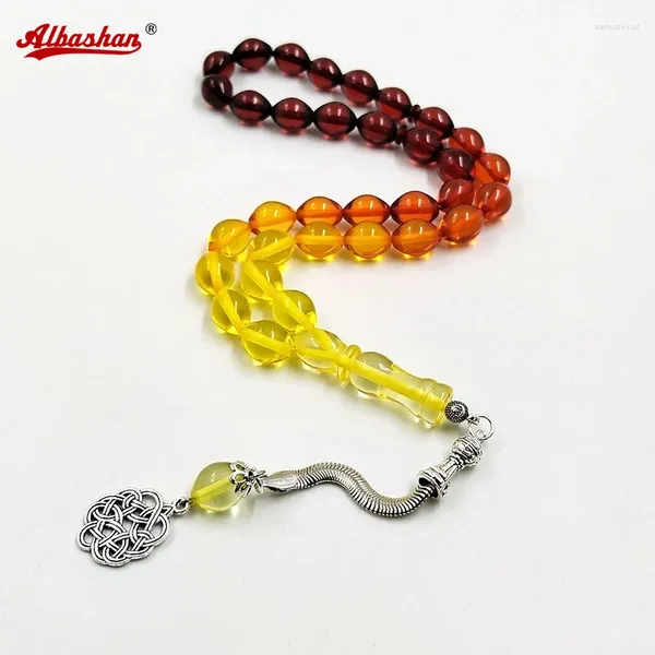 Strand Tasbih Misbaha Red Resina Rosário Bread Bread Acessórios Islâmicos Orração