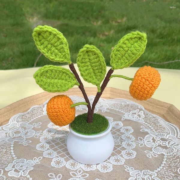 Flores decorativas Crochet mini -tecido de malha de malha de malha de malha do escritório