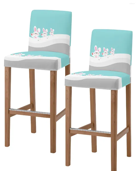 Крышка стулья пасхальная геометрия Градиент высокой задней части 2pc для кухонного эластичного барного стула Сквозки для столовой сиденья