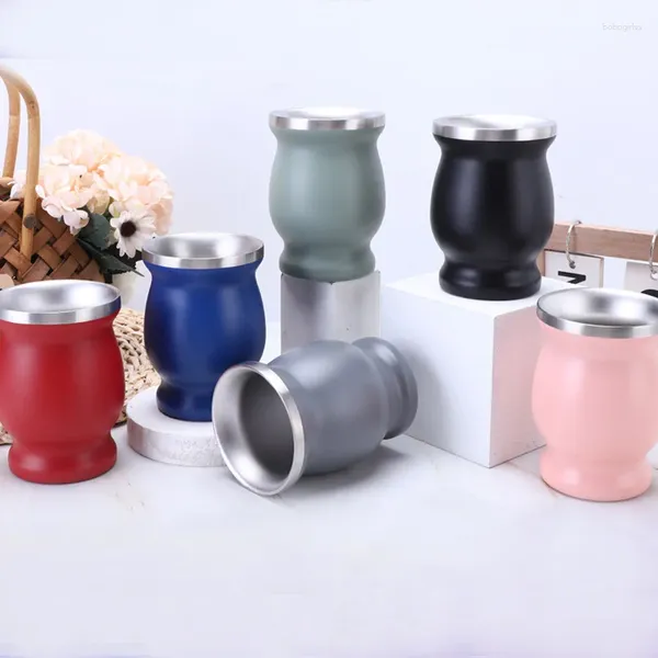 Tazze di piattini yerba mate tè da tè a tazza set 12 once inossidabile acqua inossidabile con coperchio 1 bombas cannucce filtro spagnolo