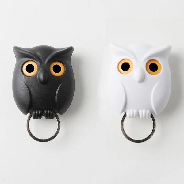 1PCS Night Owl Black Branco marrom marrom magnético Titular ímãs Mantenha teclado Chave da chave do gancho de penduramento