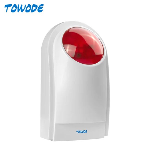 Siren Towode sem fio Sirene LED LED Flash Strobe à prova d'água 433MHz 110dB Sirene de segurança para casa para W18 W2 K52 G34 G95 Sistema de alarme