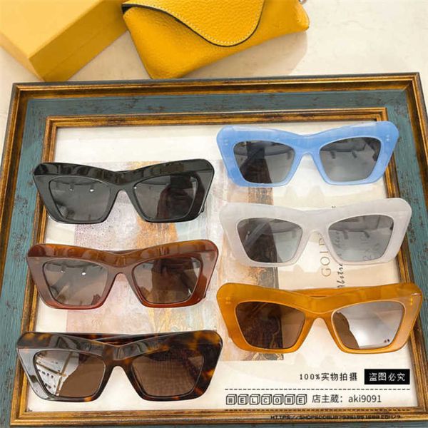 2024 Neue hochwertige neue Luxusdesignerin Luo Yijias Sonnenbrille Katze Butterfly -förmige Straßen Fotos Online Red Ins derselben Sonnenbrille LW400361