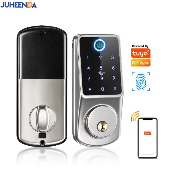 Blocca Tuya WiFi Smart Deadbolt Fingerprint Digital KeyPad Entry Keyless Lock Lock TTLOCK APP CONTROLLA